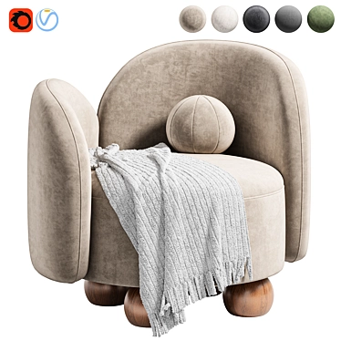 Stylish Manon Armchair by Nohohome 3D model image 1 