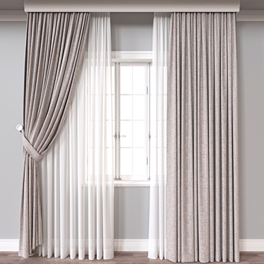 High-Quality 3D Curtain Model 3D model image 1 