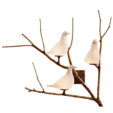 Poetic Alabaster Bird Wall Lights 3D model image 1 