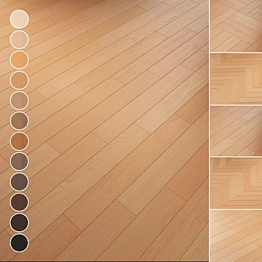 Oak Parquet Flooring 084 3D model image 1 