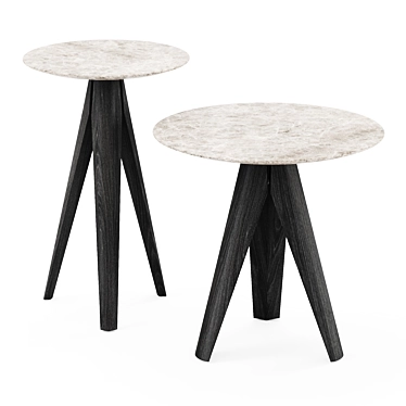 Luna Modern Side Table Set 3D model image 1 