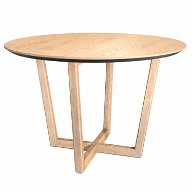 Tohma Round Oak Dining Table 3D model image 1 