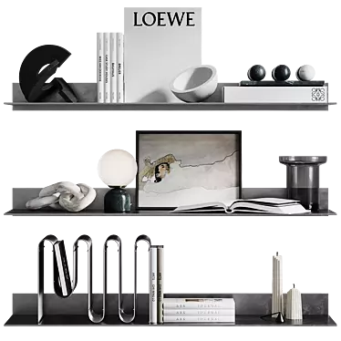 Modern Decor Set with Sculpture 3D model image 1 