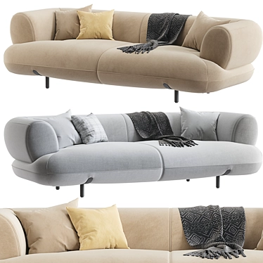 Contemporary Manetti Ekru Sofa - 3D Model 3D model image 1 