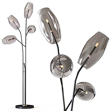 Bronze Glow LED Floor Lamp 3D model image 1 