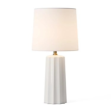 Chic Ribbed Ceramic Table Lamp 3D model image 1 