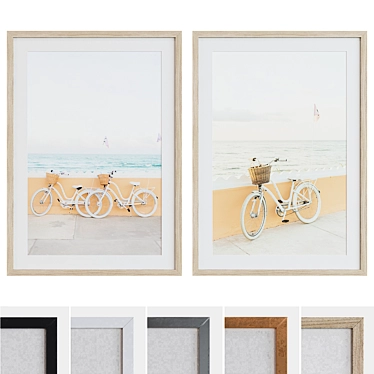 Modern Bicycle Picture Frame Set 3D model image 1 