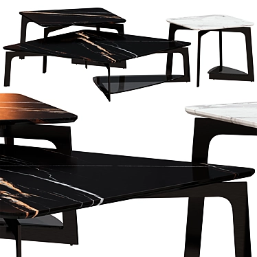 Wave Tavolino Coffee Table Collection 3D model image 1 