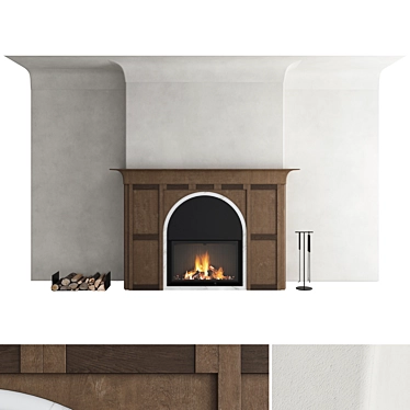 Romotop 3D Fireplace Wall Set 3D model image 1 