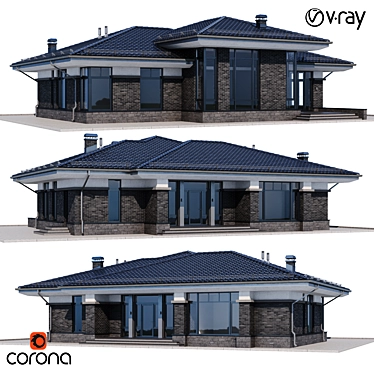 Contemporary Architectural House Model 3D model image 1 