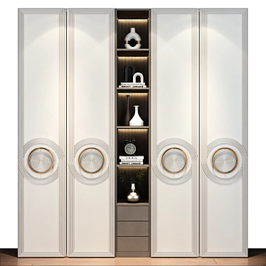 Custom Wardrobe Composition with Decor 3D model image 1 