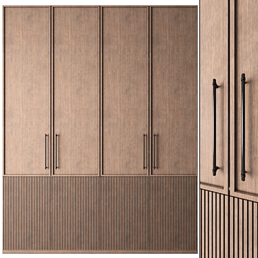 Customizable Modern Wardrobe Collection 3D model image 1 