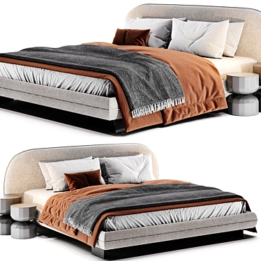 Saba Italia Wabi Bed - Design Excellence 3D model image 1 