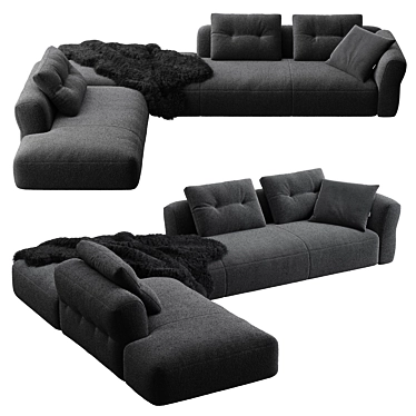 Modern Corner Sofa Design 3D model image 1 