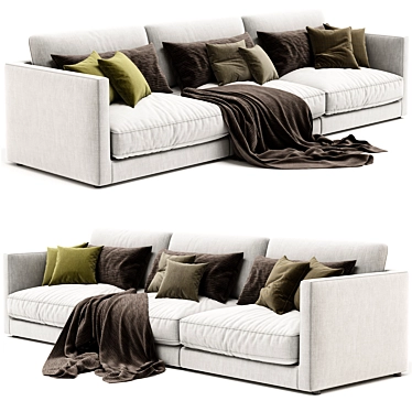 Elegant Blanche Katarina 3-Seater Sofa 3D model image 1 