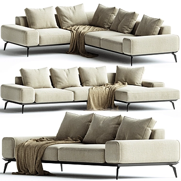 Stylish LINDA Sofa Collection 3D model image 1 