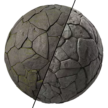 Mossy Stone Wall Material Kit 3D model image 1 