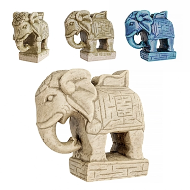 Exquisite Asian Elephant Sculpture 3D model image 1 