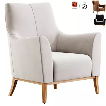 Contemporary Polo Plus Armchair in 3D 3D model image 1 