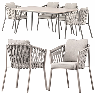 Karel Outdoor Table & Chair 3D model image 1 