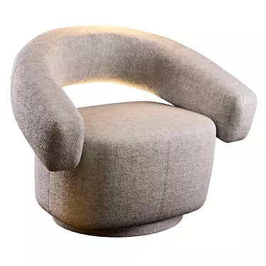 Cream Swivel Armchair by Kare 3D model image 1 