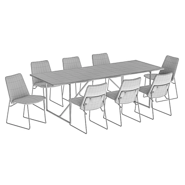 Modern Dining Chair and Table 3D model image 1 