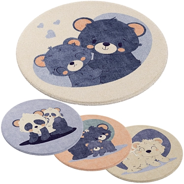 Bright Kids Rug Set: Ø950mm 3D model image 1 