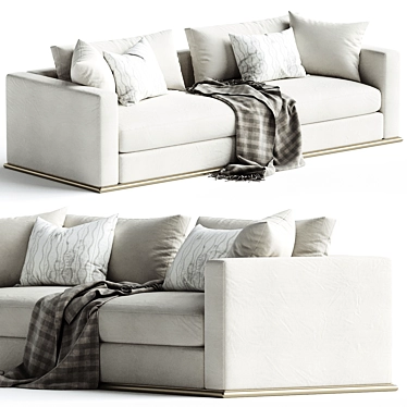 Sophisticated Burton James Plaid Sofa 3D model image 1 