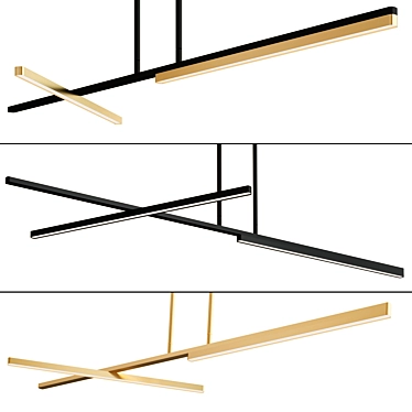 Modular Linear Pendant Light 3D model image 1 