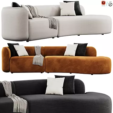 Design corner sofa modern comfortable glamor round PORTOFINO