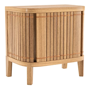 Modern Oak Side Table 62cm 3D model image 1 