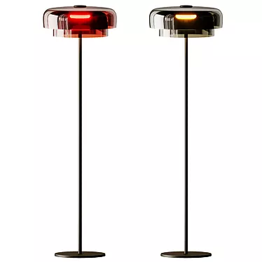 Sleek LEVELS Glass Floor Lamp 3D model image 1 