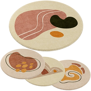 Fun Kids' Rug Set: Round 3D model image 1 