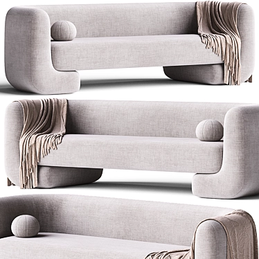 Moma Fabric Sofa 88" Grey 3D model image 1 