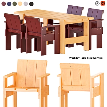 Hay Weekday Dining Table And Crate Chairs