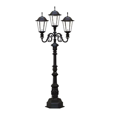 Three-Horn Park Lamp 3D model image 1 