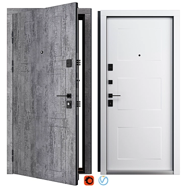 Metal Entry Door Porto (QDoors) 3D model image 1 