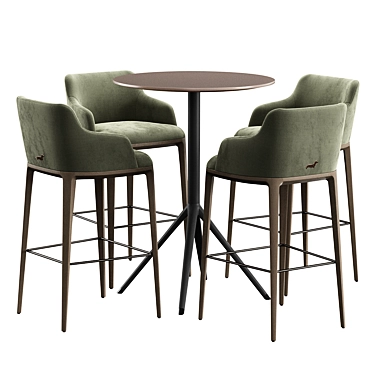Modern Bar Stool and Table 3D model image 1 