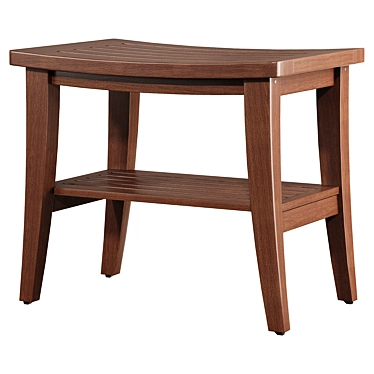 Rectangular Stool Preston - Walnut 3D model image 1 
