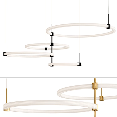 Elegant BRUNI Chandelier by Kuzco 3D model image 1 