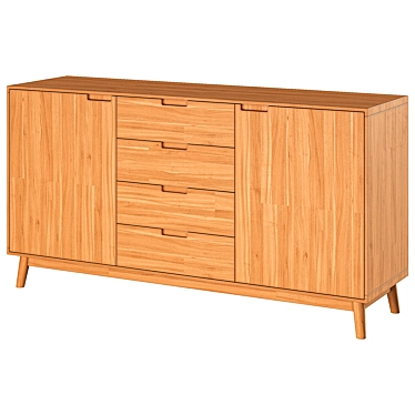 Irving 3 Dresser with Doors 3D model image 1 