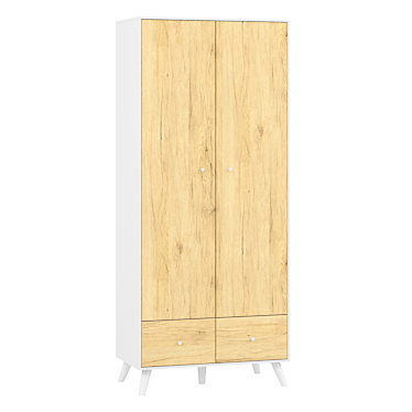 "Salvador 2 Wardrobe: Elegant Wooden Design 3D model image 1 