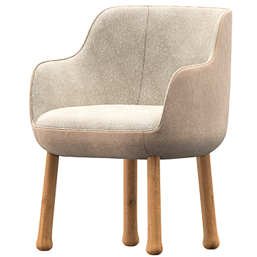 Modern Armchair Rozy with Armrests 3D model image 1 