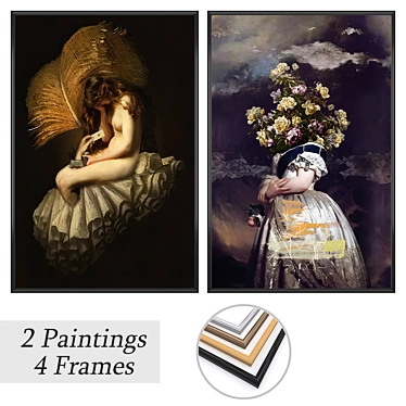 Artwork Set with Versatile Frames 3D model image 1 