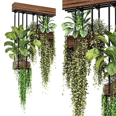 Metal Box Hanging Plants Set 3D model image 1 