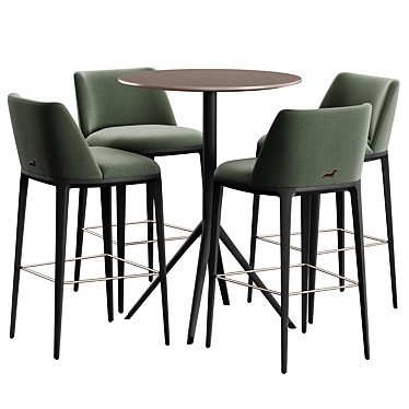 Elegant Bar Stool & Table 3D model image 1 