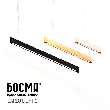 Carlo Light 2 Wooden Pendant Light 3D model image 1 