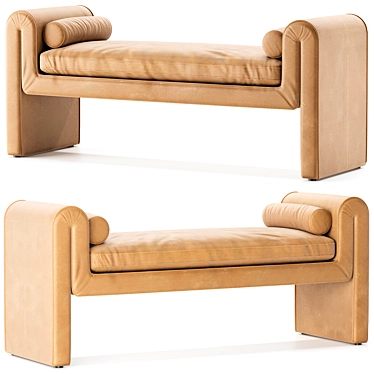 Modern Mitchell Accent Bench in 2 Tones 3D model image 1 