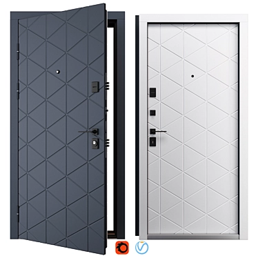 Bakardi Metal Entry Door 3D model image 1 