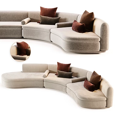 Modern Baxter Piaf Sofa Design 3D model image 1 